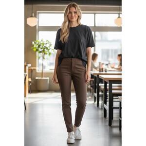 Bandolino Missy Senora Courant Dark Brown Suede Pull-on Pants Size 6